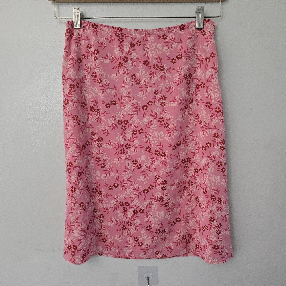 VTG The Limited Y2K Pink Floral Skirt Knee Length Size 8 Fairy Kawaii Feminine